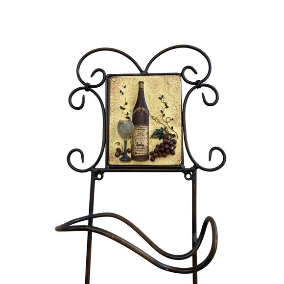 Wine Rack Wall Decor 6 Bottle Metal Scroll - Picture 8 of 13
